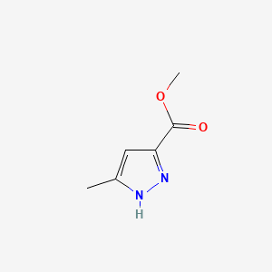 Chemical structure of methyl 5-methyl-1H-pyrazole-3-carboxylate