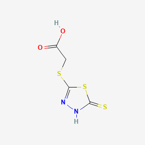 Chemical structure of (5-Mercapto-1,3,4-thiadiazol-2-ylthio)acetic Acid