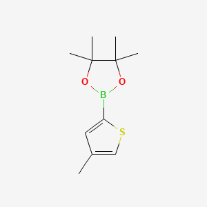Chemical structure of 4-Methyl-2-(4,4,5,5-tetramethyl-1,3,2-dioxaborolan-2-yl)thiophene