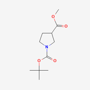 Chemical structure of 1-Tert-butyl 3-methyl pyrrolidine-1,3-dicarboxylate