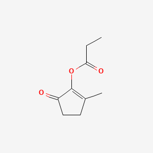 Chemical structure of 2-Methyl-5-oxo-1-cyclopentenyl Propionate