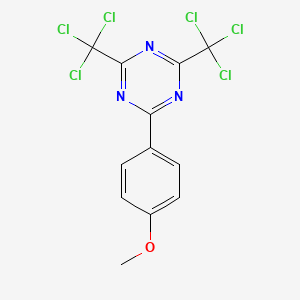 Chemical structure of 2-(4-Methoxyphenyl)-4,6-bis(trichloromethyl)-1,3,5-triazine