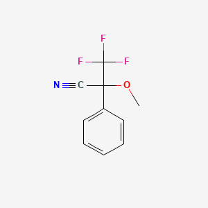Chemical structure of 2-Methoxy-2-phenyl-3,3,3-trifluoropropionitrile