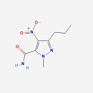 Chemical structure of 1-Methyl-4-nitro-3-propylpyrazole-5-carboxamide