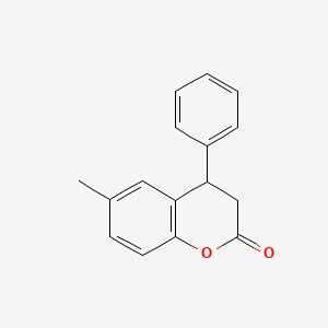 Chemical structure of 6-Methyl-4-phenyl-2-chromanone