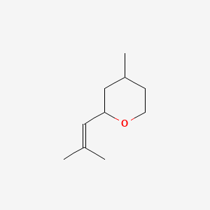 Chemical structure of 4-Methyl-2-(2-methyl-1-propenyl)tetrahydropyran (cis- and trans- mixture)