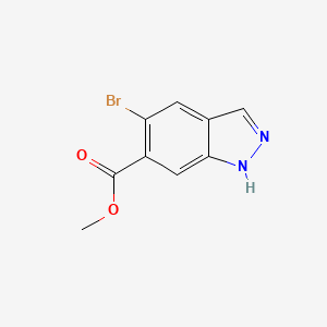 Chemical structure of Methyl 5-bromo-1H-indazole-6-carboxylate