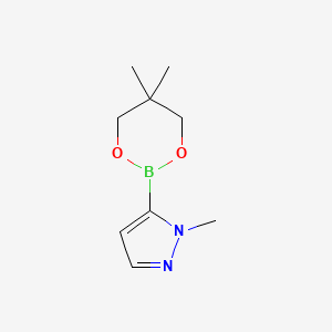 Chemical structure of 1-Methyl-1H-pyrazole-5-boronic acid neopentyl glycol ester