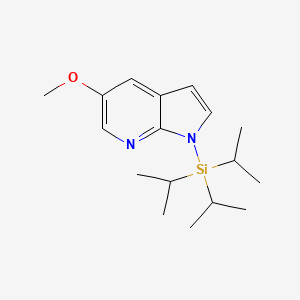 Chemical structure of 5-Methoxy-1-(triisopropylsilyl)-1H-pyrrolo[2,3-b]pyridine