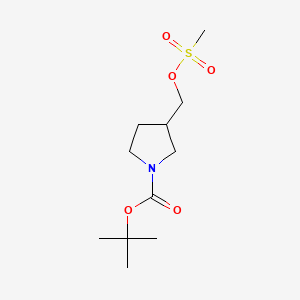 Chemical structure of 3-Methanesulfonyloxymethyl-pyrrolidine-1-carboxylic acid tert butyl ester