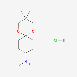 Chemical structure of 4-(Methylamino)cyclohexanone 2,2-dimethyltrimethylene ketal hydrochloride
