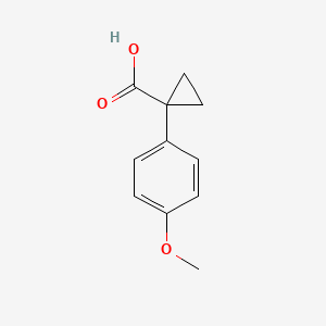 Chemical structure of 1-(4-Methoxyphenyl)-1-cyclopropanecarboxylic Acid