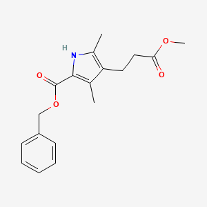Chemical structure of Methyl 5-(benzyloxycarbonyl)-2,4-dimethyl-3-pyrrolepropionate