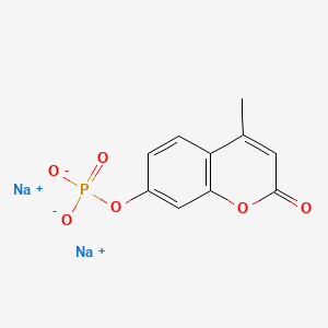Chemical structure of 4-Methylumbelliferyl phosphate disodium salt