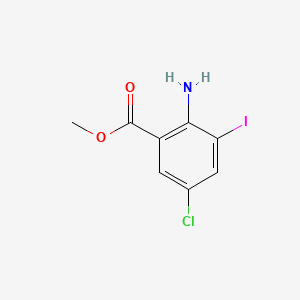 Chemical structure of Methyl 2-amino-5-chloro-3-iodobenzoate