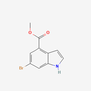 Chemical structure of methyl 6-bromo-1H-indole-4-carboxylate