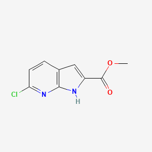 Chemical structure of methyl 6-chloro-1H-pyrrolo[2,3-b]pyridine-2-carboxylate
