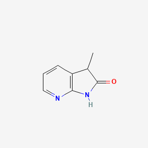 Chemical structure of 3-methyl-1H,2H,3H-pyrrolo[2,3-b]pyridin-2-one