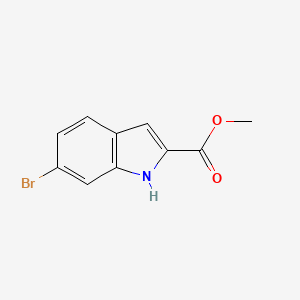 Chemical structure of methyl 6-bromo-1H-indole-2-carboxylate