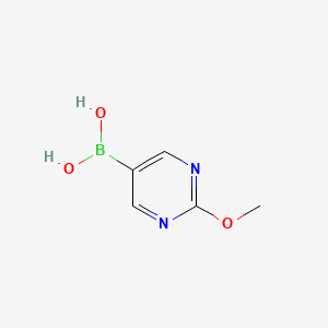Chemical structure of 2-Methoxy-5-pyrimidylboronic Acid (contains varying amounts of Anhydride)