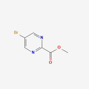 Chemical structure of methyl 5-bromopyrimidine-2-carboxylate
