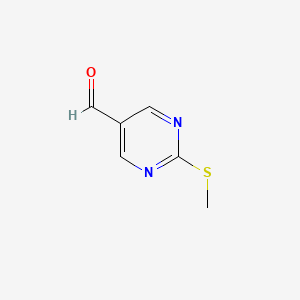 Chemical structure of 2-(methylsulfanyl)pyrimidine-5-carbaldehyde