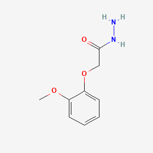 Chemical structure of 2-(2-Methoxyphenoxy)acetohydrazide