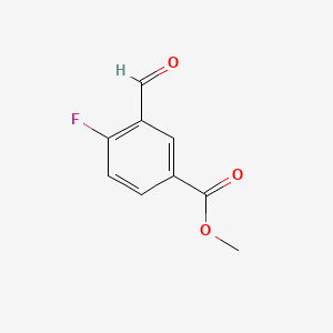 Chemical structure of Methyl 4-fluoro-3-formylbenzoate