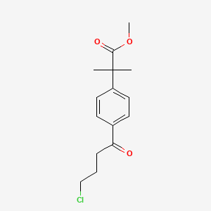 Chemical structure of Methyl 2-(4-(4-chlorobutanoyl)phenyl)-2-methylpropanoate