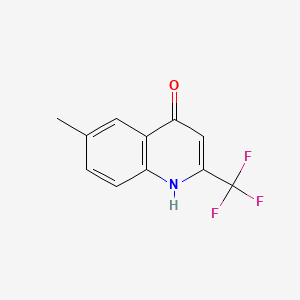 Chemical structure of 4-Hydroxy-6-methyl-2-(trifluoromethyl)quinoline