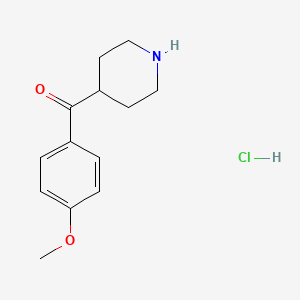 Chemical structure of (4-Methoxyphenyl)(4-piperidyl)methanone, HCl