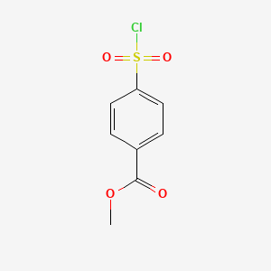 Chemical structure of 4-Chlorosulfonylbenzoic acid methyl ester