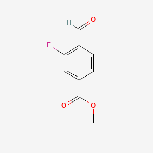Chemical structure of Methyl 3-fluoro-4-formylbenzoate