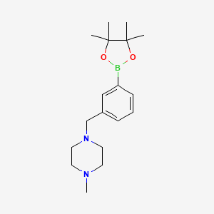 Chemical structure of 3-((4-Methylpiperazin-1-yl)methyl)phenylboronic acid, pinacol ester