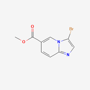 Chemical structure of Methyl 3-bromoimidazo[1,2-a]pyridine-6-carboxylate