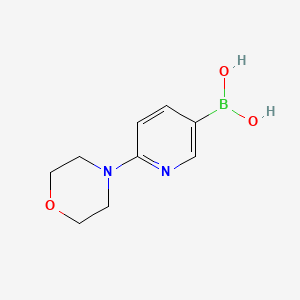 Chemical structure of 6-Morpholinopyridine-3-boronic acid (contains varying amounts of Anhydride)