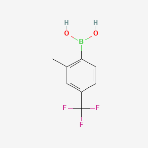 Chemical structure of 2-Methyl-4-trifluoromethylphenylboronic acid