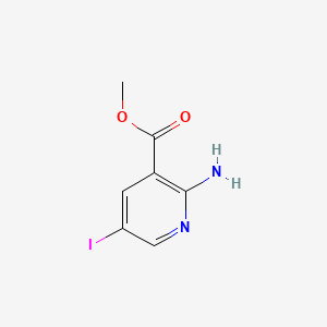 Chemical structure of Methyl 2-amino-5-iodonicotinate