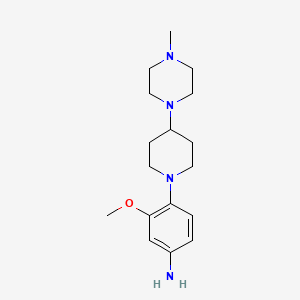 Chemical structure of 3-Methoxy-4-(4-(4-methylpiperazin-1-yl)piperidin-1-yl)aniline