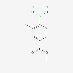 Chemical structure of (4-(Methoxycarbonyl)-2-methylphenyl)boronic acid