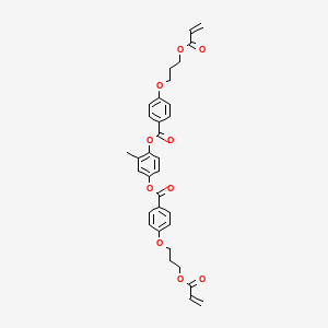 Chemical structure of 2-Methyl-1,4-phenylene bis(4-(3-(acryloyloxy)propoxy)benzoate)