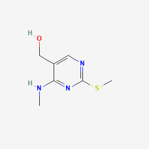 Chemical structure of (4-(Methylamino)-2-(methylthio)pyrimidin-5-yl)methanol