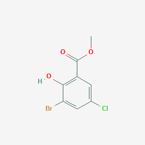Chemical structure of Methyl 3-bromo-5-chloro-2-hydroxybenzoate