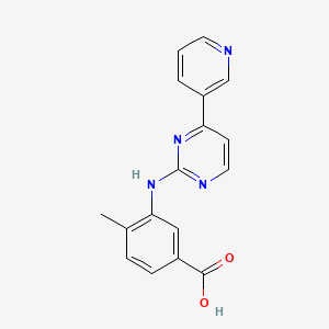 Chemical structure of 4-Methyl-3-((4-(pyridin-3-yl)pyrimidin-2-yl)amino)benzoic acid