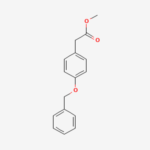 Chemical structure of methyl 2-(4-phenylmethoxyphenyl)acetate