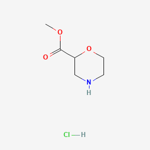 Chemical structure of Methyl morpholine-2-carboxylate hydrochloride