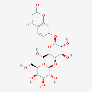 Chemical structure of 4-Methylumbelliferyl Beta-D-lactoside