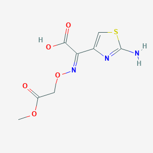 Chemical structure of (Z)-2-(Methoxycarbonylmethoxyimino)-2-(2-aminothiazol-4-yl)acetic acid