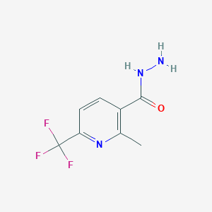 Chemical structure of 2-Methyl-6-(trifluoromethyl)nicotinohydrazide