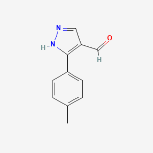 Chemical structure of 3-(4-Methylphenyl)-1H-pyrazole-4-carboxaldehyde
